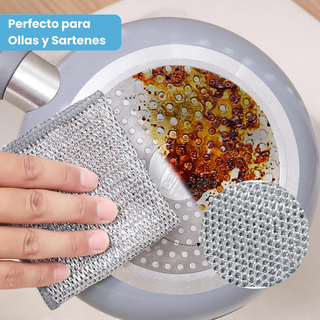Paños de Acero Quita Grasa de DobleCapa