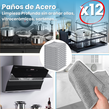 Paños de Acero Quita Grasa de DobleCapa