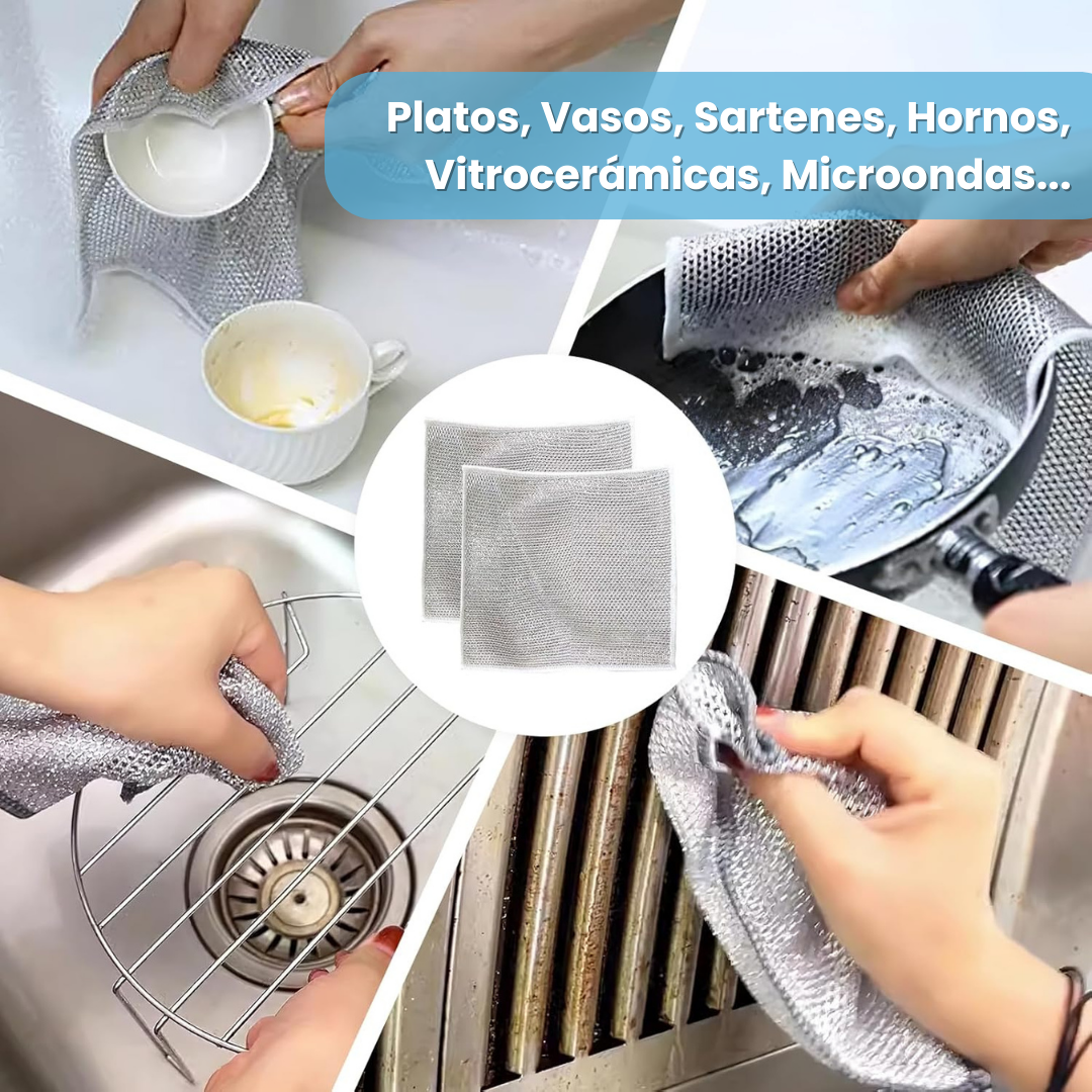 Paños de Acero Quita Grasa de DobleCapa