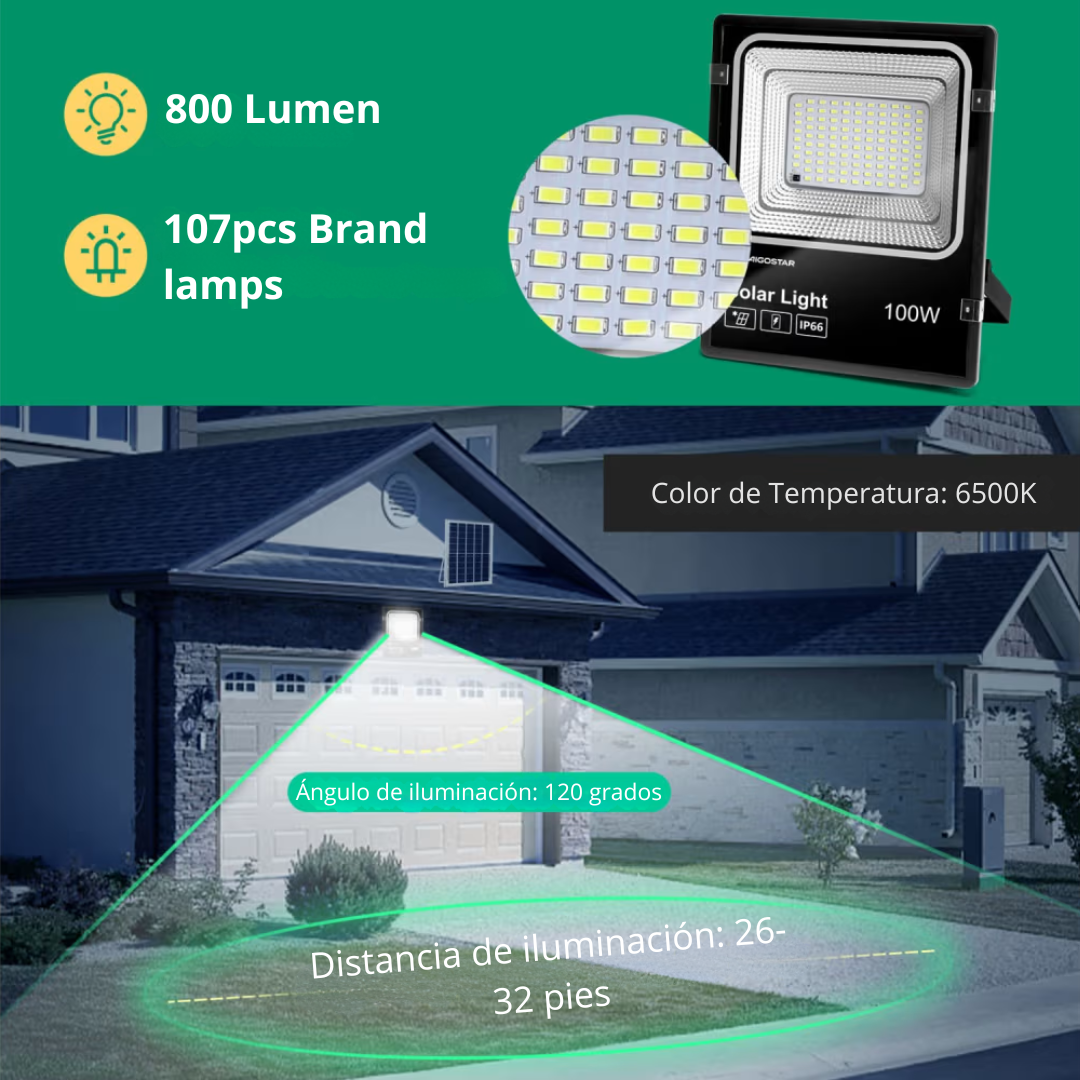 Foco Led con Panel Solar