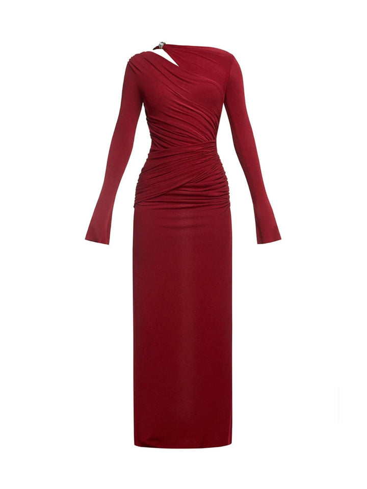 Gazra Long Sleeve Velvet Maxi Dress