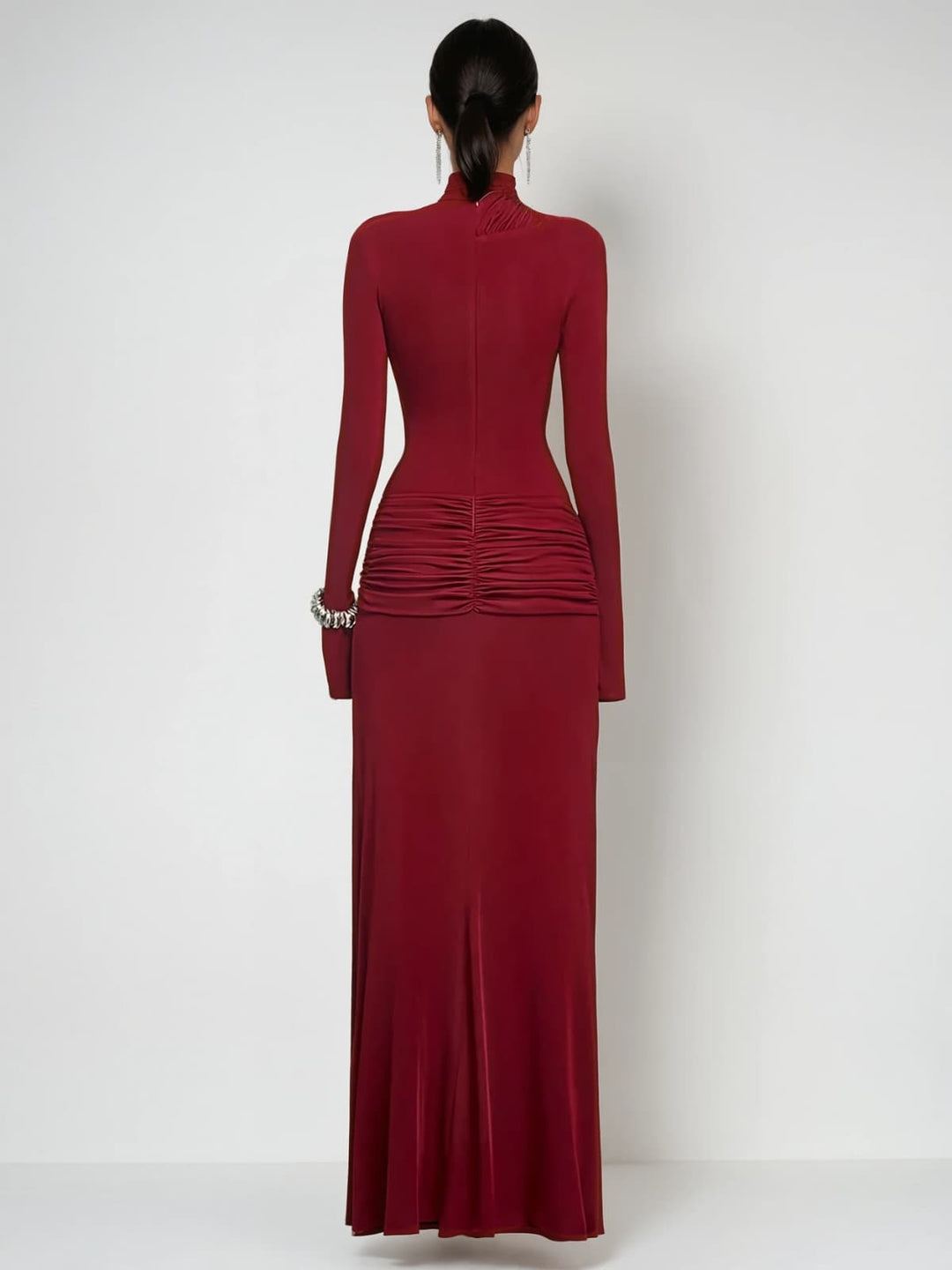 Gazra Long Sleeve Velvet Maxi Dress