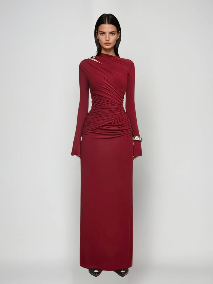 Gazra Long Sleeve Velvet Maxi Dress