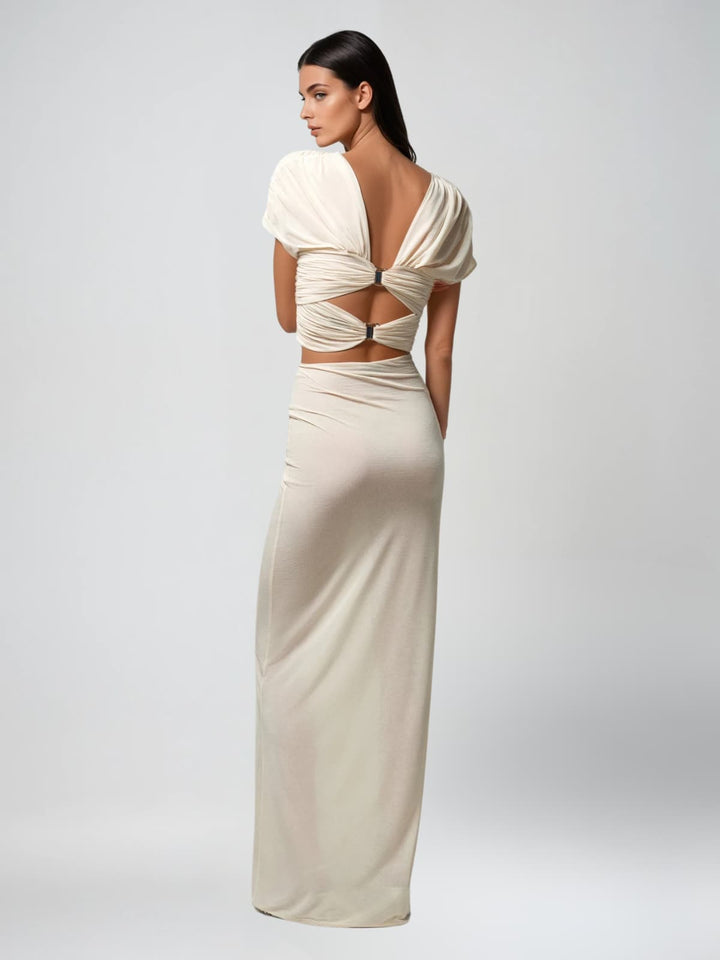 Ilvandis Flower Cutout Ruched Skirt Set