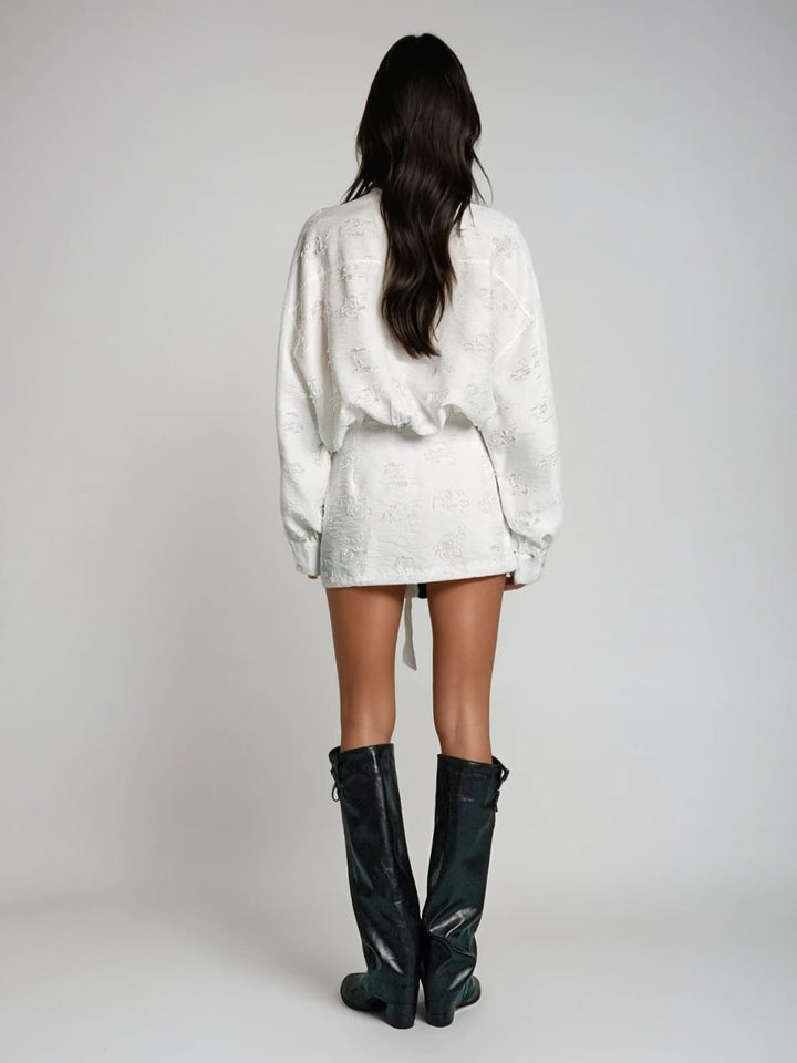 Katella Long Sleeve Bow Mini Dress