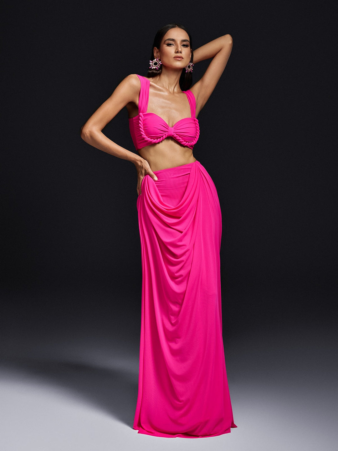 Zestaw marszczonej spódnicy bez rękawów Katriel