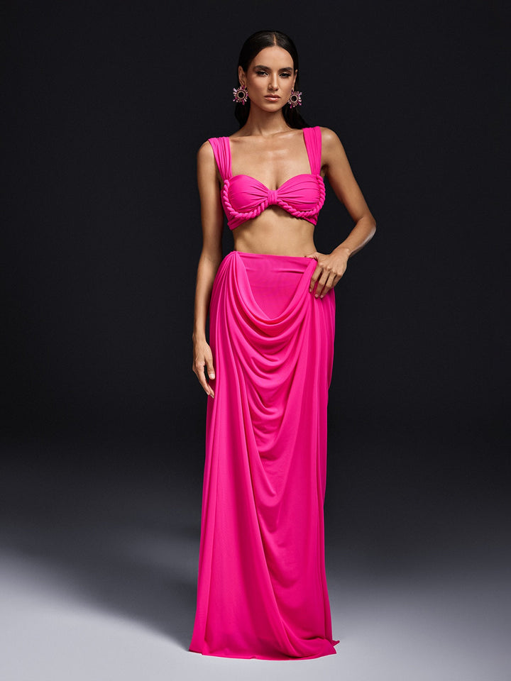 Zestaw marszczonej spódnicy bez rękawów Katriel