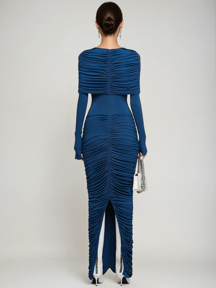 Liseli Long Sleeve Ruched Maxi Dress