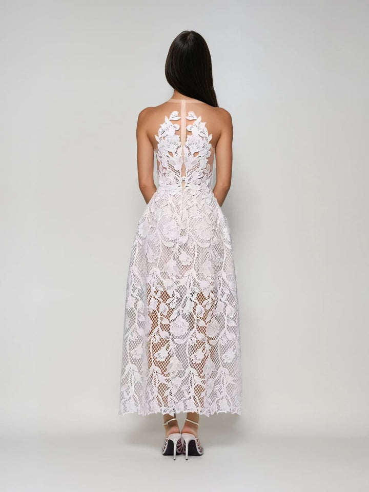 Odina Sleeveless Embroidered Midi Dress