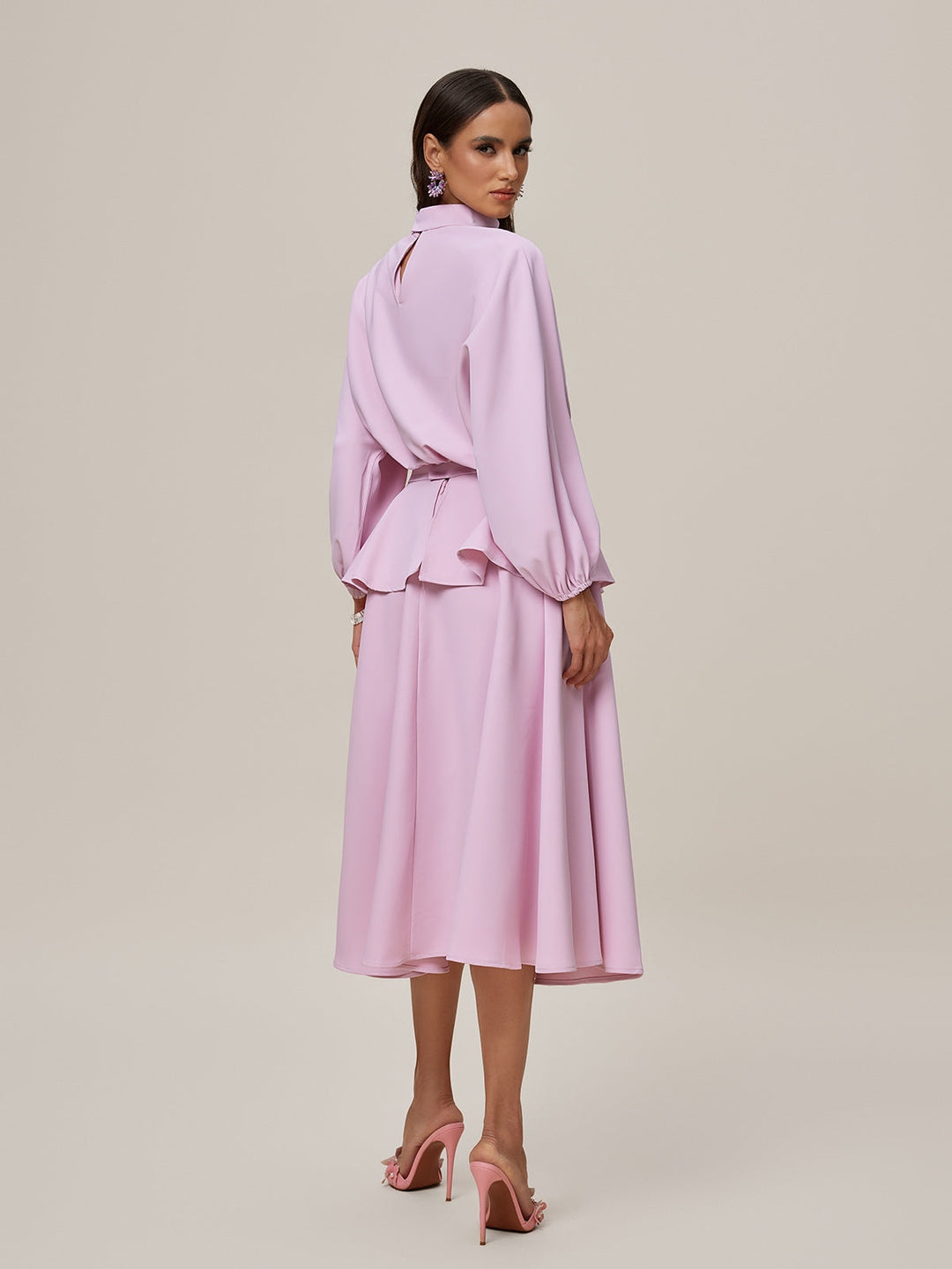 Komplet spódnicy Orella z wysokim kołnierzem i falbanką 