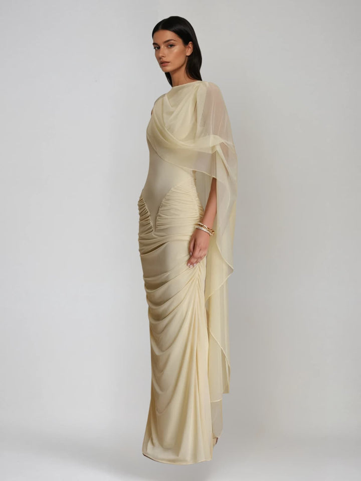 Overton One Shoulder Mesh Maxi Dress