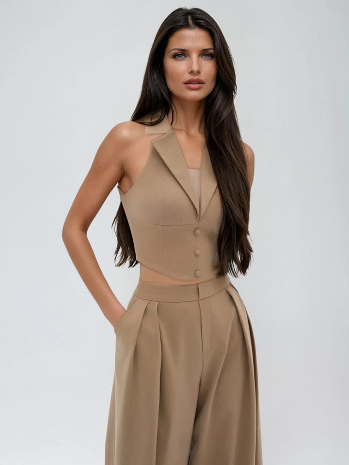 Pacino Folded Collar Pants Set