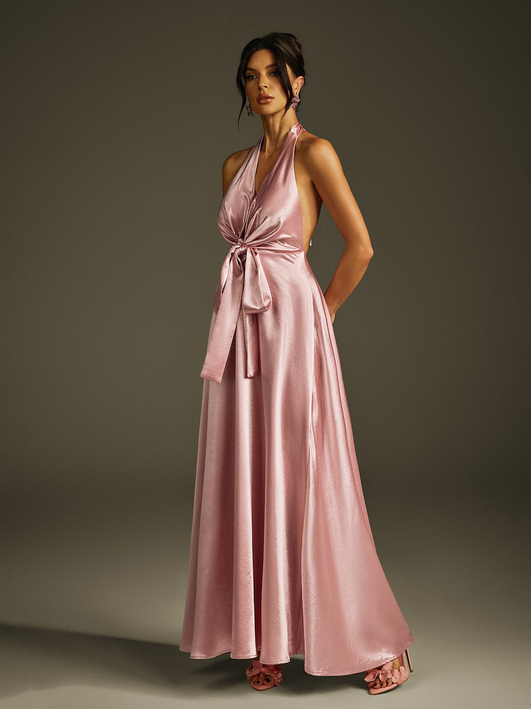 Vexmir Backless Shawl Maxi Dress