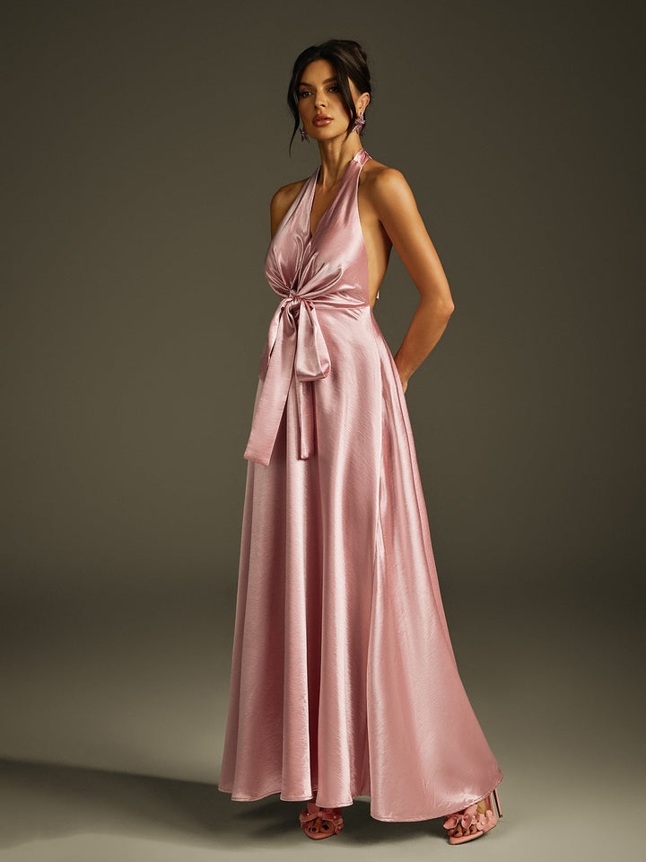 Vexmir Backless Shawl Maxi Dress