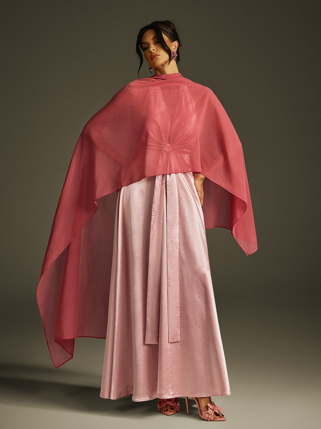 Vexmir Backless Shawl Maxi Dress