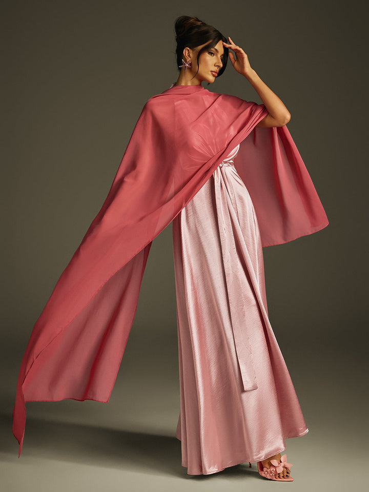 Vexmir Backless Shawl Maxi Dress