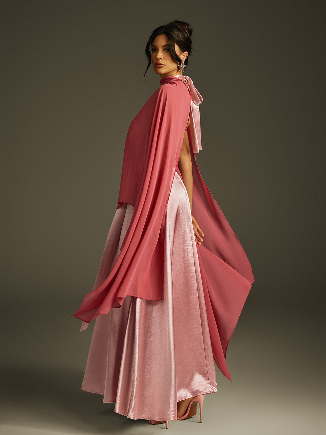 Vexmir Backless Shawl Maxi Dress