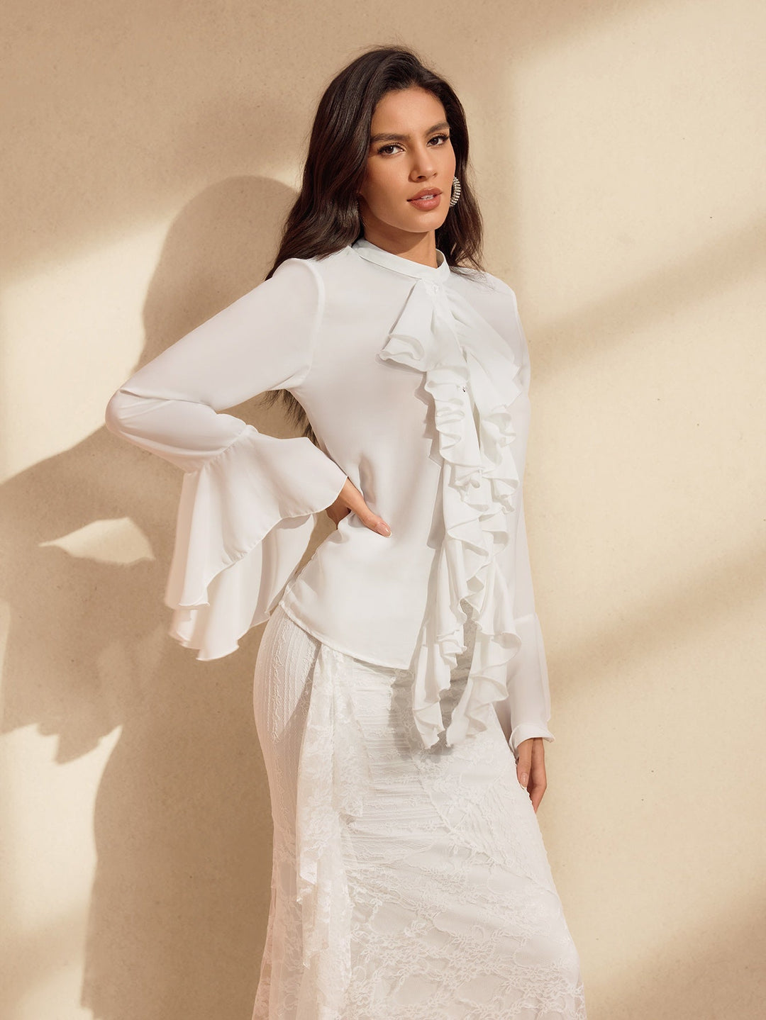 Waelyx Long Sleeve Ruffle Top