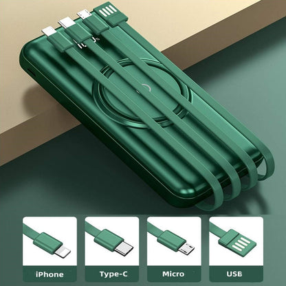 Power Bank Inalámbrico y Cables 12000mah