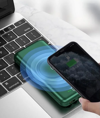 Power Bank Inalámbrico y Cables 12000mah